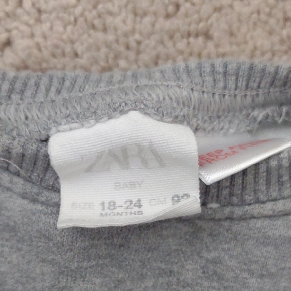 Zara Gray Sweatshirt 18-24 Months - Picture 4 of 5